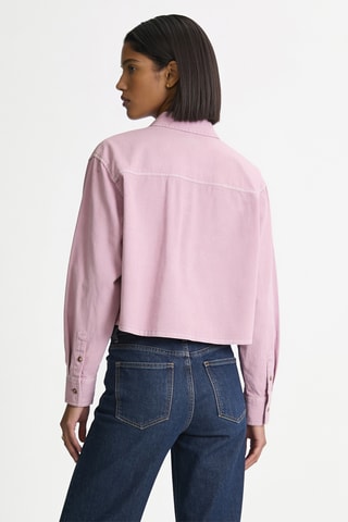 Chemisier court en jean - Mauve