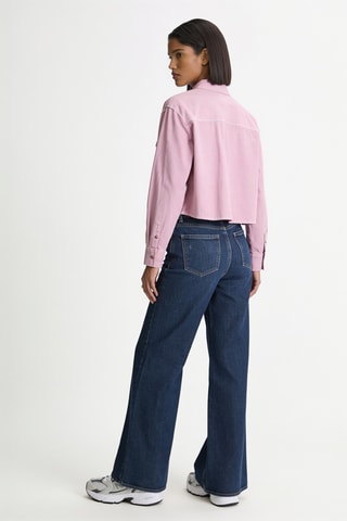 Chemisier court en jean - Mauve