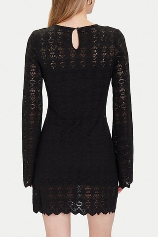 Robe droite en dentelle - Noir