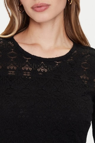 Robe droite en dentelle - Noir