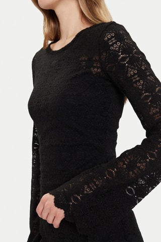 Robe droite en dentelle - Noir