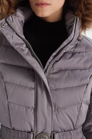 Doudoune longue à capuche - Gris foncé