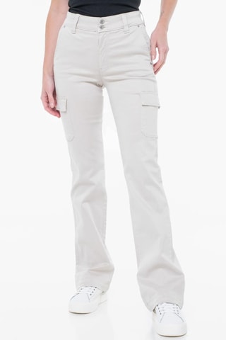 Pantalon cargo taille haute - Gris clair