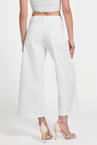 Jean wide legs 7/8 taille haute - Blanc