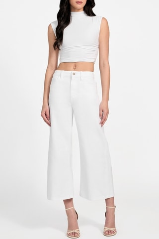 Jean wide legs 7/8 taille haute - Blanc