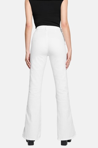 Jean flare taille haute - Blanc