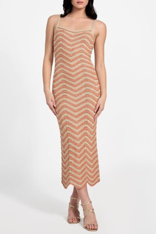 Robe fourreau - Beige et orange