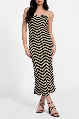 Robe fourreau - Beige et noir