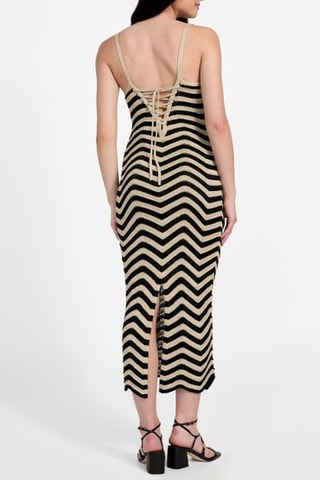 Robe fourreau - Beige et noir