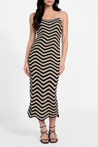 Robe fourreau - Beige et noir