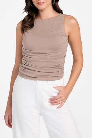 Top drapé - Taupe