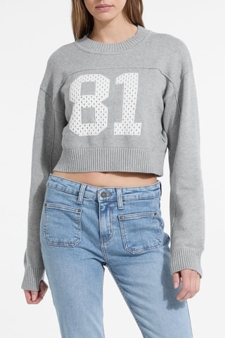 Pull court - Gris chiné