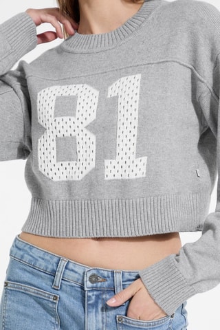 Pull court - Gris chiné