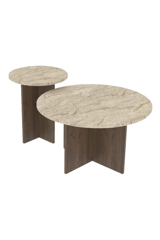 2 Tables basses rondes - 70 x 40 cm et 40 x 47 cm
