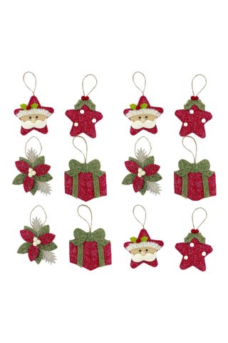 12 adornos de Navidad - 9,5 x 10 cm