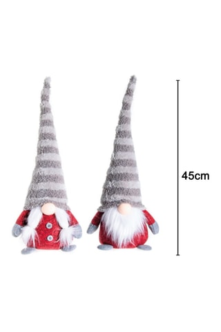 2 figuras de Navidad - 45 cm - Rojo y gris