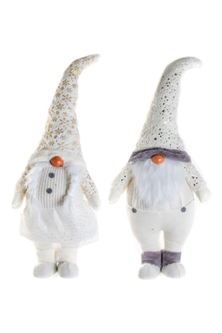 2 figuras de Navidad - 70 cm - Blanco y dorado