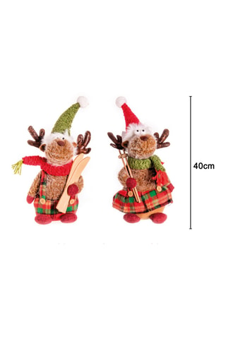 2 figuras de Navidad - 40 cm - Marrón