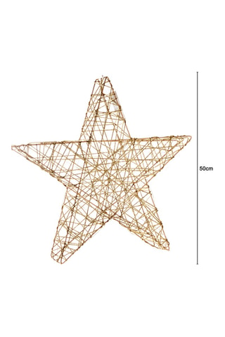 Estrella con LED - 50 x 8 cm - Dorado