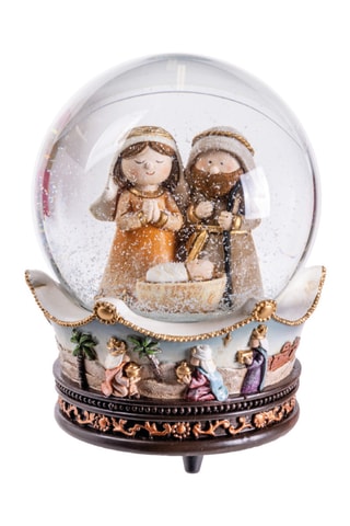 Bola de nieve de Navidad con música - 14 cm - Dorado