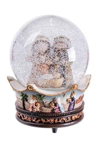 Bola de nieve de Navidad con música - 14 cm - Dorado