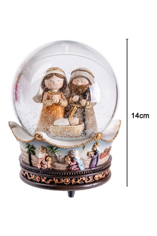 Bola de nieve de Navidad con música - 14 cm - Dorado