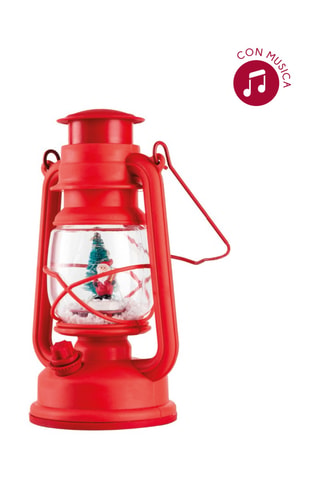 Farol de Navidad LED - Rojo - 14,5 x 17,5 x 24,5 cm