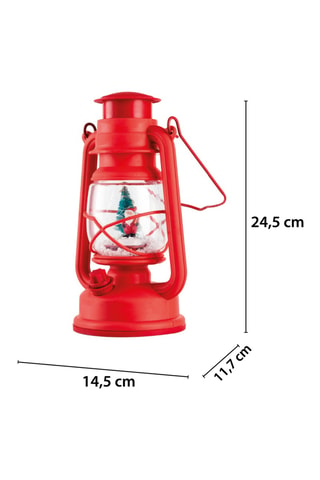 Farol de Navidad LED - Rojo - 14,5 x 17,5 x 24,5 cm