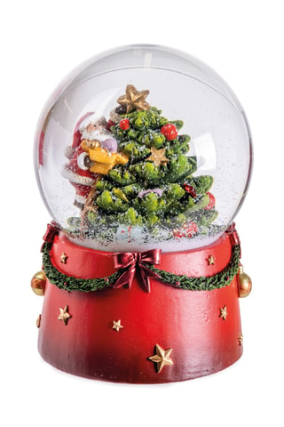 Bola de nieve de Navidad con música - 14 cm - Rojo
