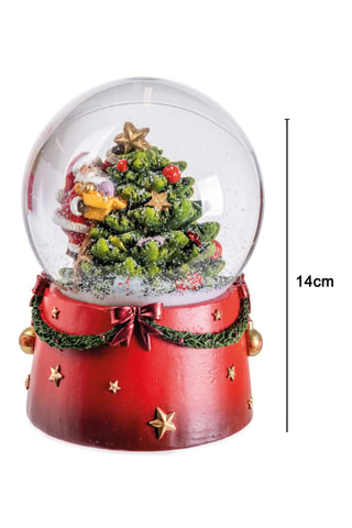 Bola de nieve de Navidad con música - 14 cm - Rojo