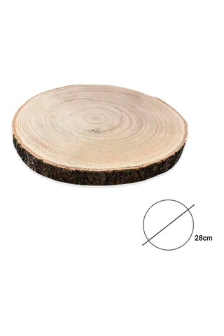 Base decorativa de madera de paulonia - 28 cm