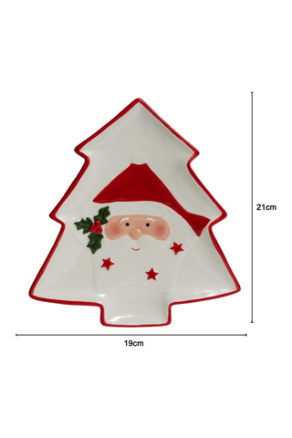Plato llano decorativo de Navidad - 21 x 19 x 2 cm