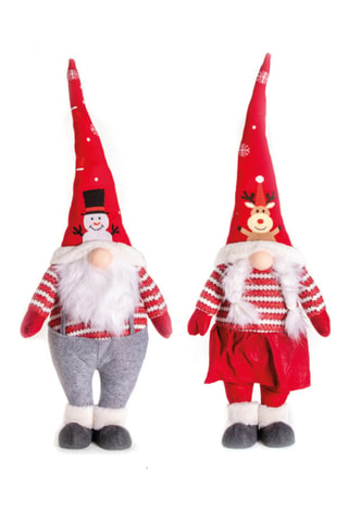 2 figuras de Navidad - 90 cm - Rojo y gris