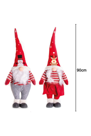 2 figuras de Navidad - 90 cm - Rojo y gris