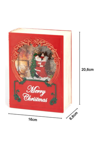 Libro decorativo LED - Rojo - 16 x 6,6 x 20,6 cm
