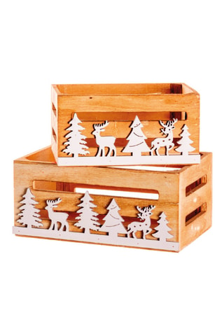 2 cajas de Navidad - 20 x 9 x 13/16 x 8 x 11 cm - Natural