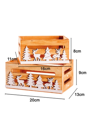 2 cajas de Navidad - 20 x 9 x 13/16 x 8 x 11 cm - Natural