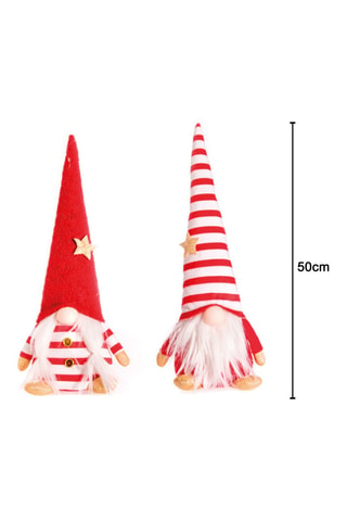 2 figuras de Navidad - 50 cm - Rojo