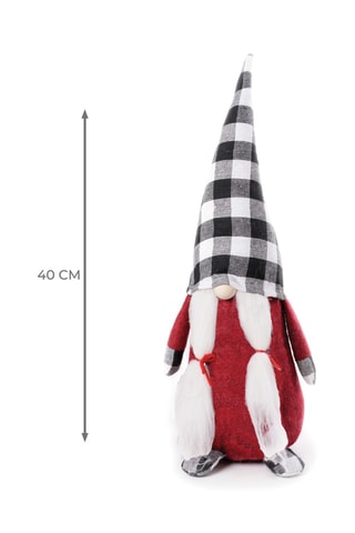 2 gnomos - 40 cm - Rojo y negro