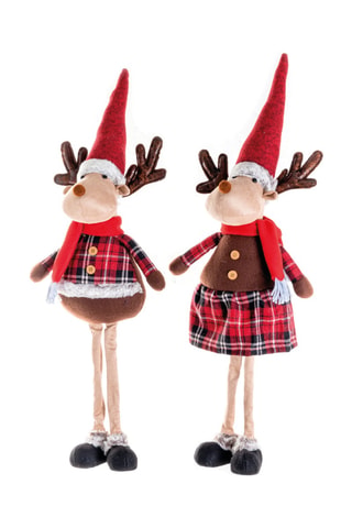 2 figuras de Navidad - 70 cm - Rojo