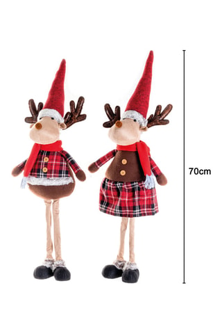 2 figuras de Navidad - 70 cm - Rojo
