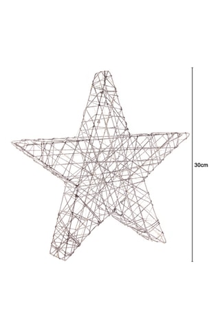 Estrella con LED - 30 x 5 cm - Plateado