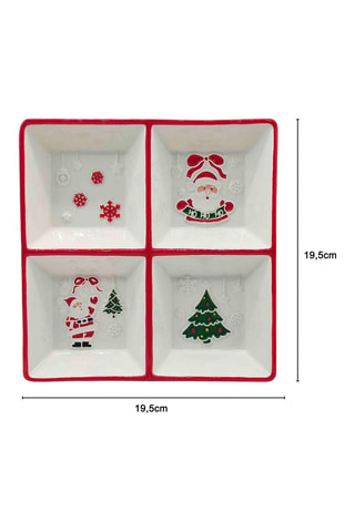 Bandeja para aperitivo de Navidad - 19,5 x 19,5 cm