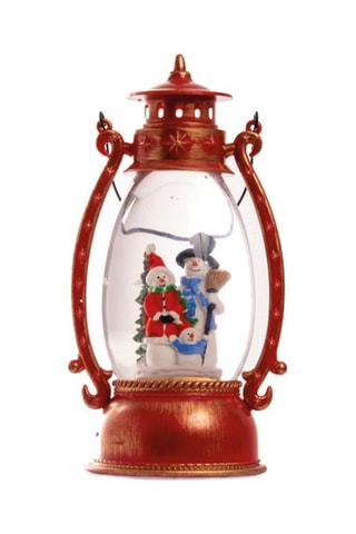 Farol de Navidad LED - Rojo - 13 x 11 x 25 cm
