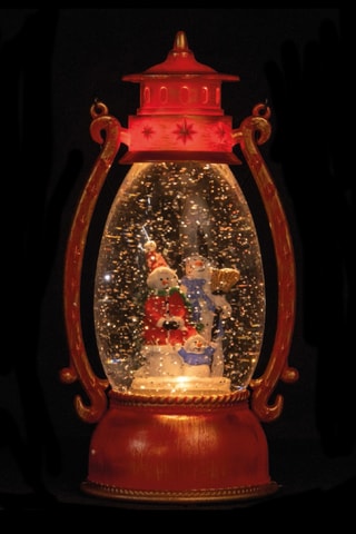 Farol de Navidad LED - Rojo - 13 x 11 x 25 cm
