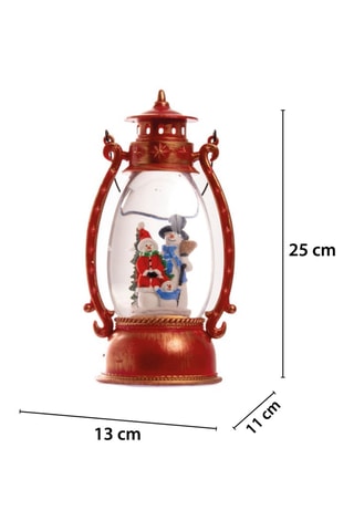 Farol de Navidad LED - Rojo - 13 x 11 x 25 cm