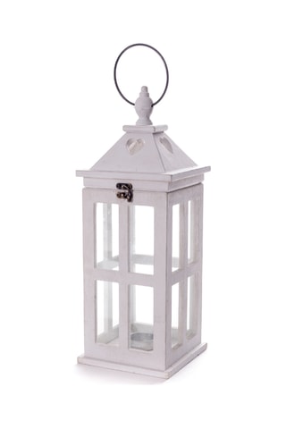 Farol de Navidad de madera - 30 cm - Blanco