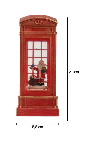 Cabina telefónica decorativa LED - Rojo - 8,8 x 8,8 x 21 cm