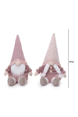 2 duendes - 37 cm - Rosa viejo