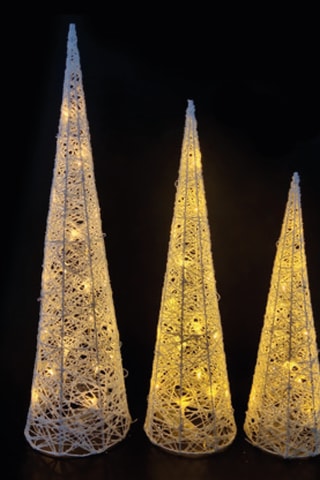 3 árboles con luz - 40/50/60 cm - Crudo